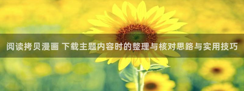 漫蛙漫画漫画连载:阅读拷贝漫画 下载主题内容时的整理与核对思路与实用技巧